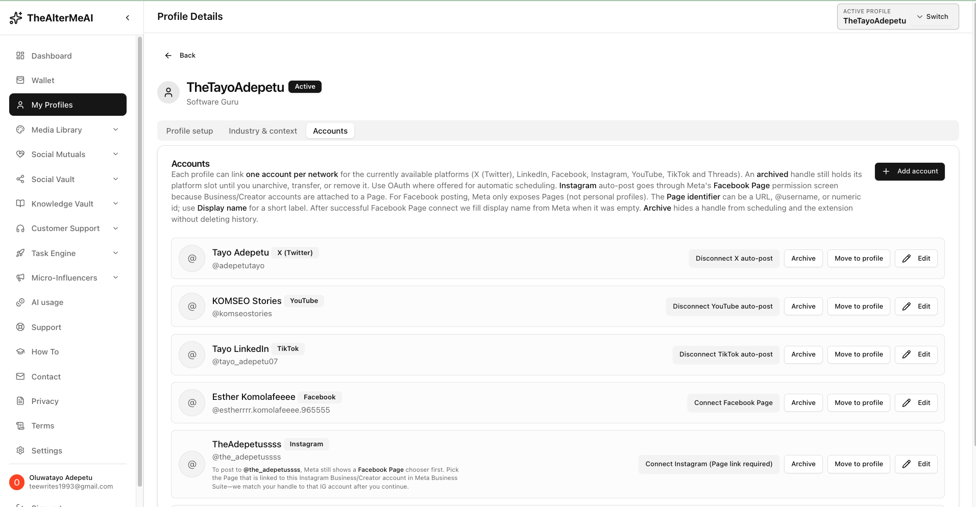 Complete Profile Checklist